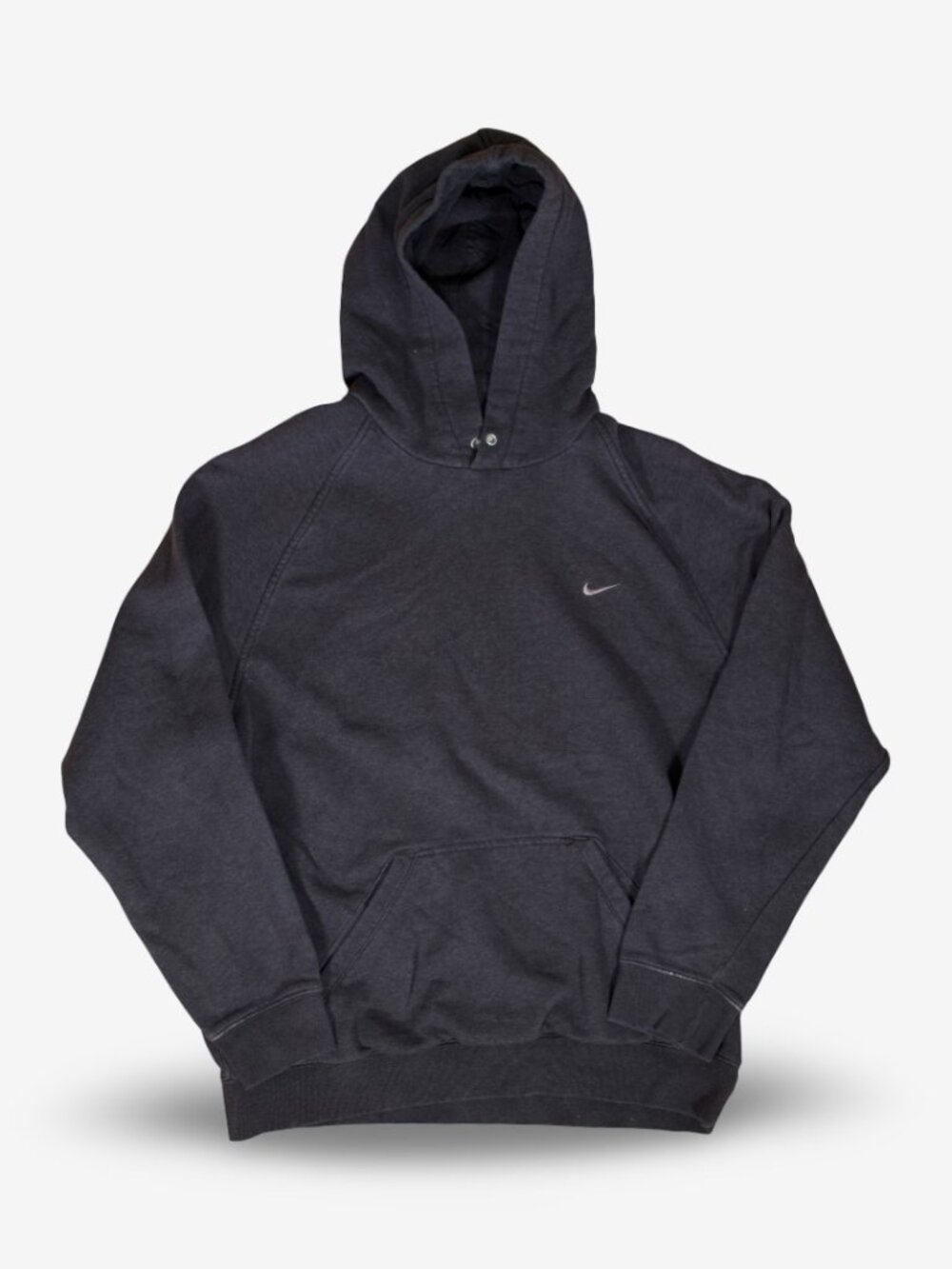 Y2K Nike Silver Tab Nike Embroidered Logo Charcoal Hoodie